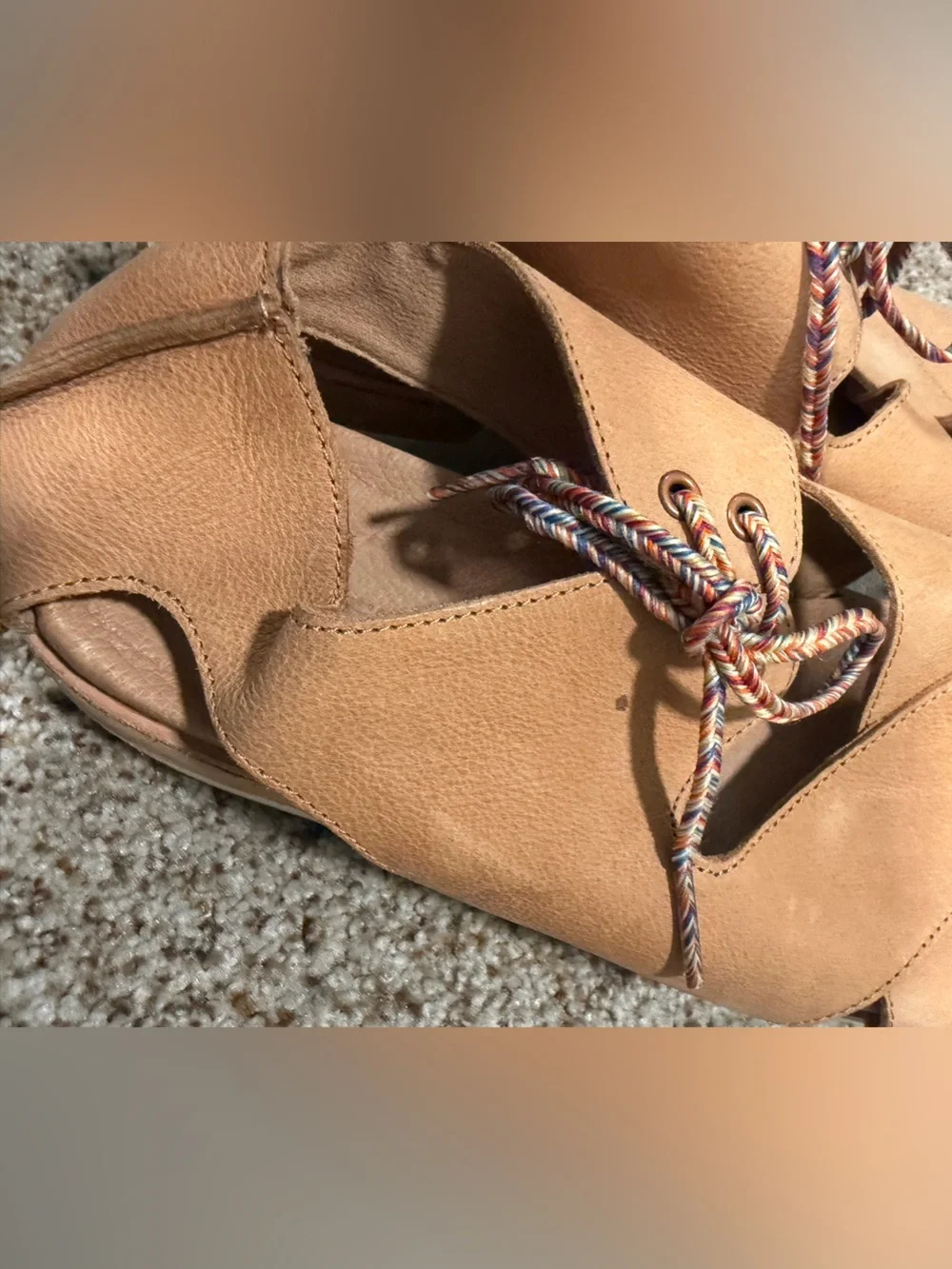 Merrell Roam Cross Lace Leather Sandals Size 10